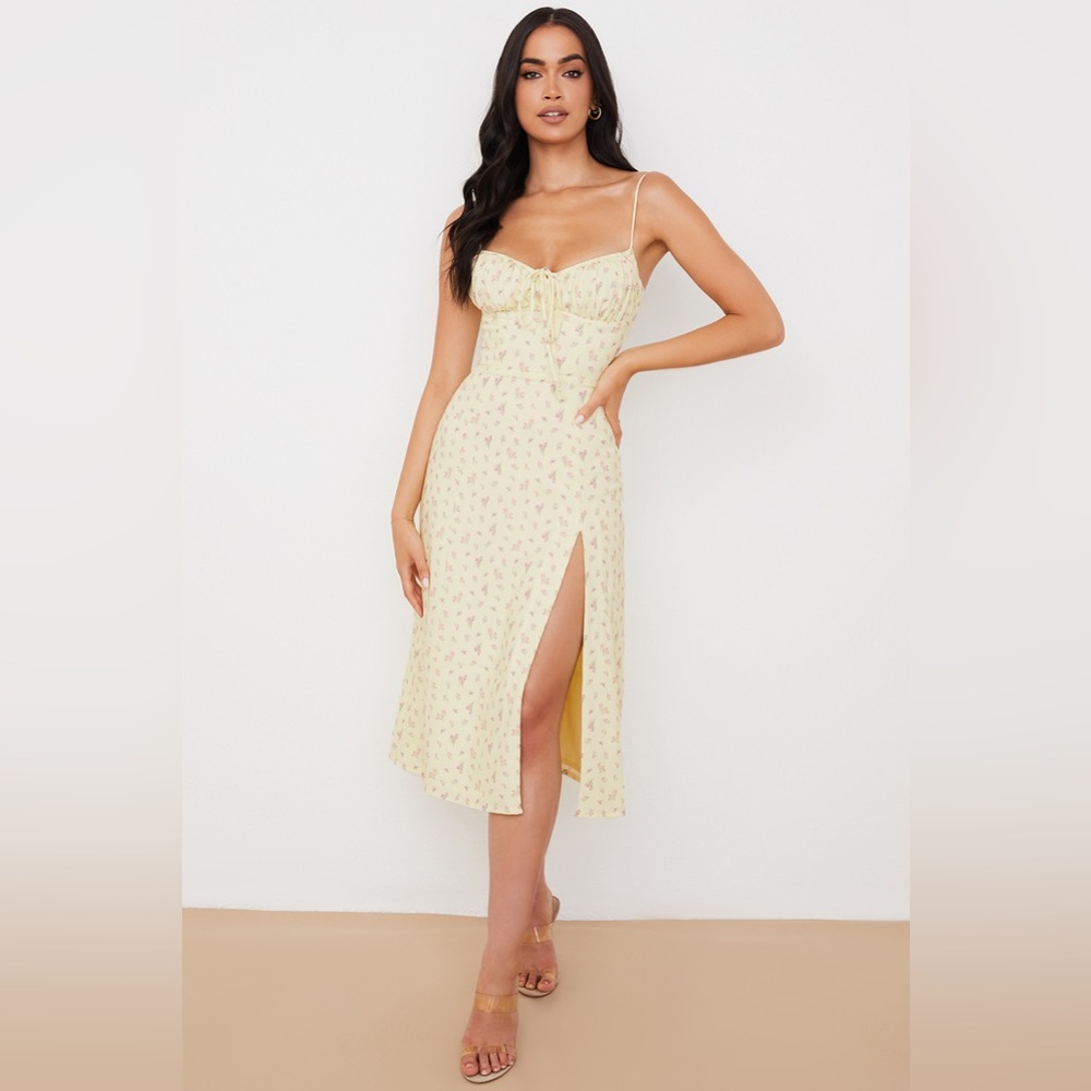 House of CB Carina Yellow Midi Dress